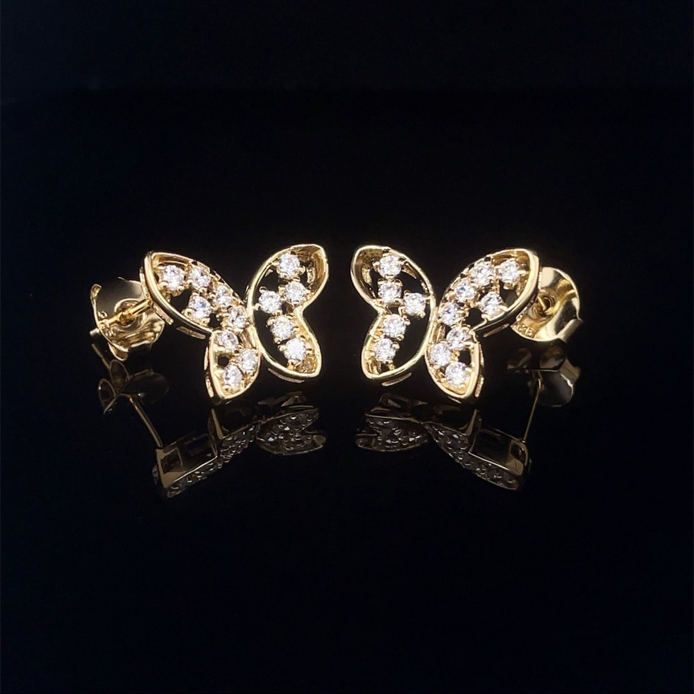 Gorgeous 14K Gold Vermeil Dainty Butterfly Earrings & Necklace Set - Picture 8 of 8